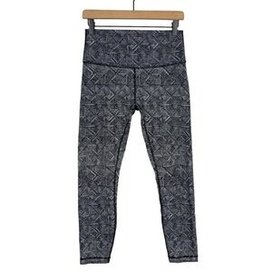 Lululemon Leggings Womens 8 High Rise Wunder Under 7/8 Tight Printed Gym Active